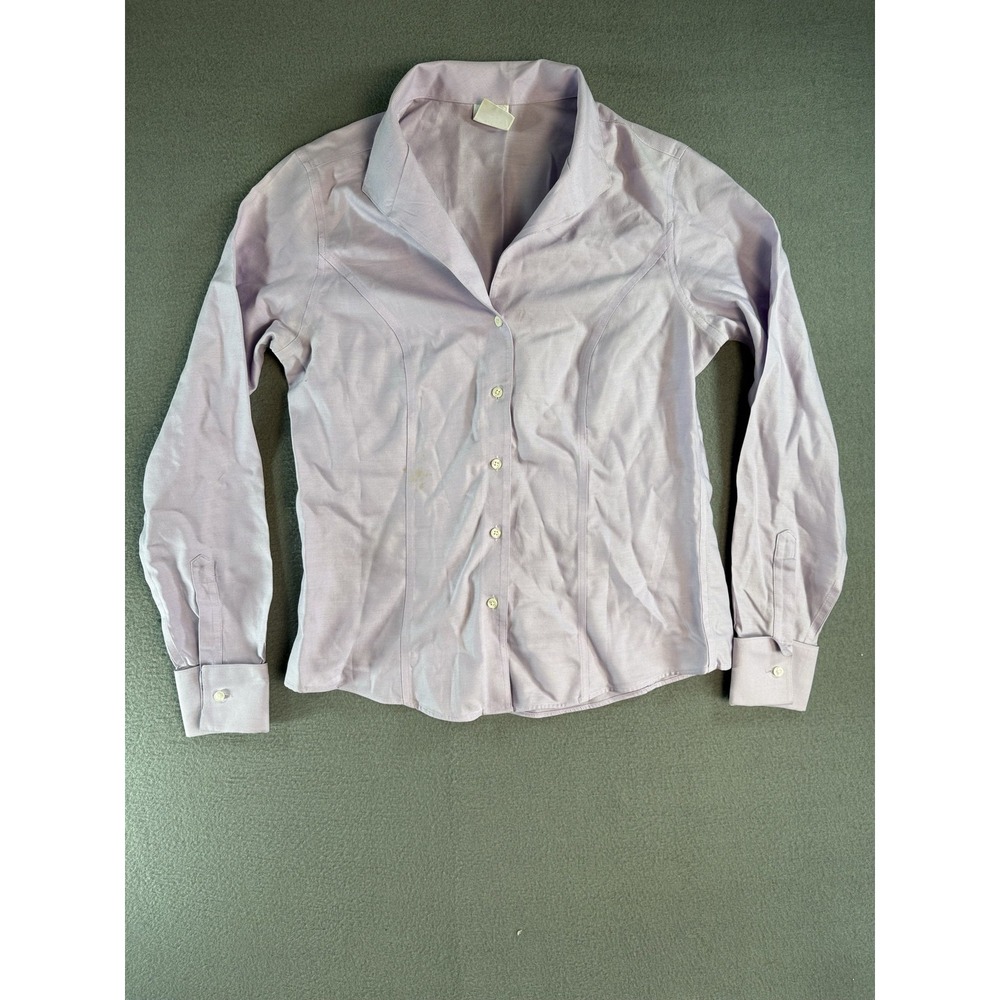 Brooks Brothers 346 Womens 8 Purple Non Iron Cotton Twill Long Sleeve Shirt 3495